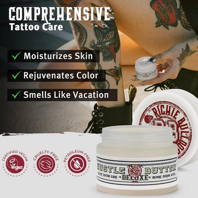 MTS-HBD-1OZ Hustle Butter Deluxe Organic Tattoo Care 30ml by Richie Bulldog