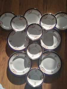 Vtg Alfred Meakin Bleu De Roi Athol 12 Plates Set - Picture 1 of 3