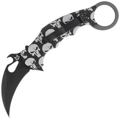 Fox Knives FX-599 ALB Black Folding Karambit Emerson Wave w/ Graphic Art Handle - Image 1 of 4