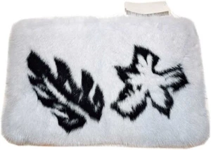 PRADA Bag Blue Mink Fur Nuvola Nero Clutch Evening Pochette  Italy, $3800 - Picture 1 of 11