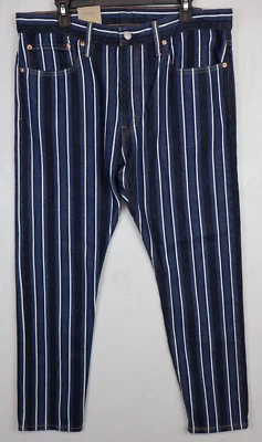 Jeans Levi's 512 para hombre 36x32 ajustados cónicos lavado oscuro denim a rayas azul NUEVO Foto 1 de 4