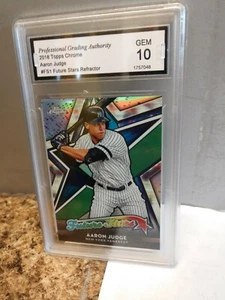 💥SLUGGER💥AARON💥🤑JUDGE🤑2018🤑TOPPS🤑 CHROME🌟🌟REFRACTOR🌟🌟PGA🌟GEM MT 10🌟 - Picture 1 of 3