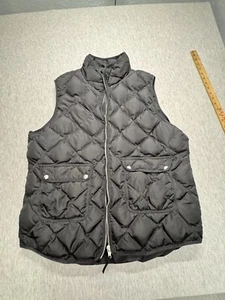 Woolrich Vest Womens 2XL Black Quilted Puffer Duck Down Fill Full Zip - Picture 1 of 7
