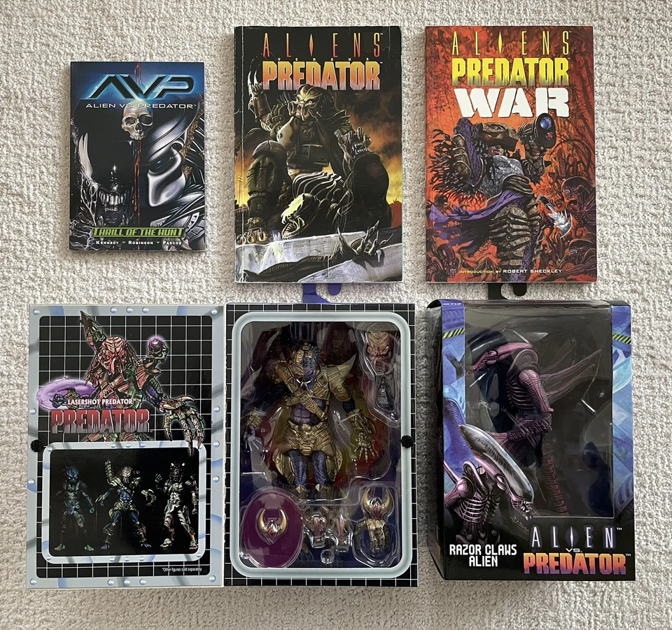 Alien Vs Predator NECA Razor Claw Alien, Laser shot Predator, AvP Novelas Gráficas Foto 1 de 1