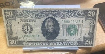 1928 $20 TWENTY DOLLAR U.S. FEDERAL RESERVE GOLD NOTE-CLEVELAND OHIO, D10640912A - Image 1 of 2