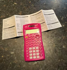 Texas Instruments TI-30X IIS Scientific Calculator Solar Pink + Cover FOR PARTS - Picture 1 of 16