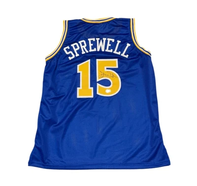 Футболка с автографом Латрелла Спревелла на заказ Golden State Jersey Beckett Witness сертификат подлинности BAS - Изображение 1 из 3