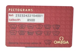 Omega Pictogram Card 23232422104001 Cal 8500 - Picture 1 of 1