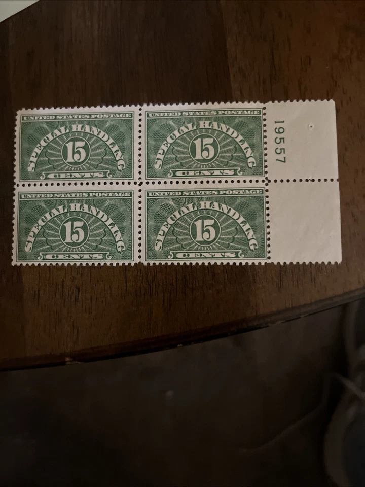 Plate Block of 4 stamps - Scott QE2 - 15 cent - Special Handling - 1940 - MNH - Image 1 of 1