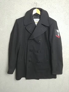 DSCP Jacket Mens Sz 38 Pea Coat Black US Navy Quarterdeck Collection Insulated - Picture 1 of 10