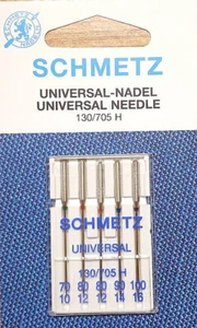 AGHI SCHMETZ UNIVERSALI PER MACCHINA DA CUCIRE - cartina da 5 pz assoriti - Foto 1 di 1