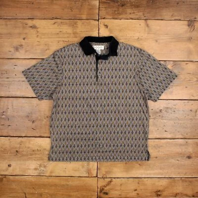 Camiseta Polo Vintage M Años 90 Cruces Floral Gris Camiseta Foto 1 de 4