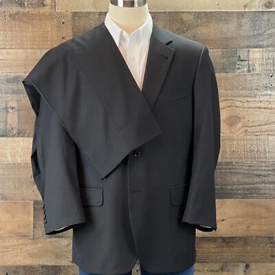 Jos A Bank Traje Lana Para Hombres 42S 35W Negro Rayas Chaqueta Pantalones Conjunto de 2 Piezas DEFECTUOSO Foto 1 de 4