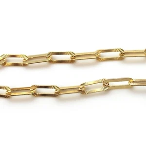 Gold Over Sterling Silver Bulk Chain - Textured Big Long Box Chain - Unfinished - Picture 1 of 3