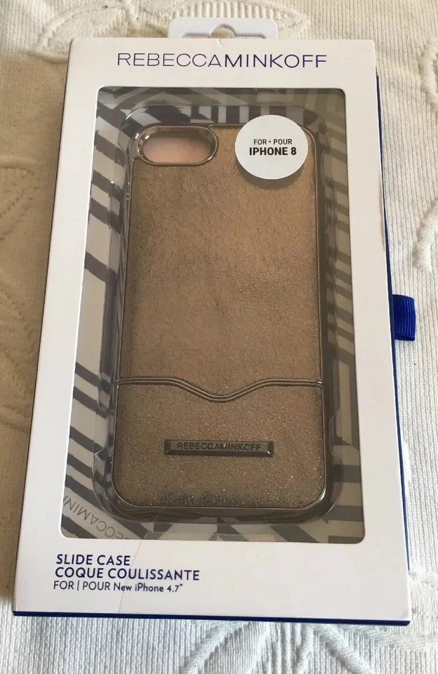 REBECCA MINKOFF iPHONE 8 CASE "SLIDE CASE" GOLD SPARKLES TWO PIECE DESIGN - Image 1 of 4