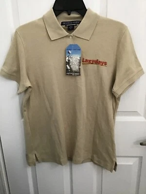 Devon & Jones Women’s Beige S/S Embroidered "Lazydays" Golf Polo Shirt Medium - Image 1 of 4