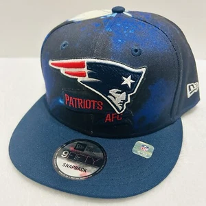 New Era New England Patriots Ink Dye 9FIFTY Snapback Hat Cap Adjustable Blue - Picture 1 of 5