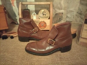 VTG Sears Leather Boots Mens 7.5D Monk Buckled Hipster fashion collectable Rare - Picture 1 of 12