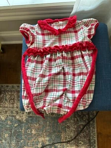 Little English Caroline Bubble Holiday Plaid Romper Infant Girl Sz 9mos - Picture 1 of 6