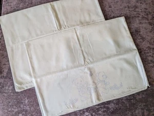 Vintage Stamped for Embroidery Pillow Case 2 Set Teddy Bear Craft Nursery Child - Picture 1 of 3