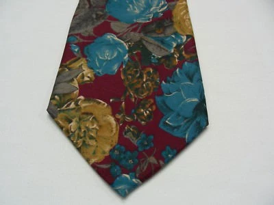 AQUASCUTUM - ESTAMPADO FLORAL - VINTAGE - HECHO EN ESTADOS UNIDOS - ¡CORBATA DE SEDA! Foto 1 de 4