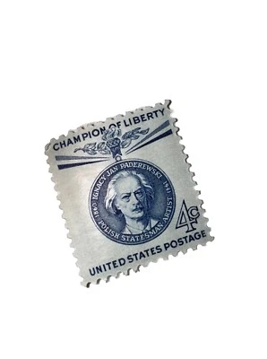 Champion Of Liberty Unused Stamp Ignacy Jan Paderewski Polish Statesman Artist - Image 1 of 2