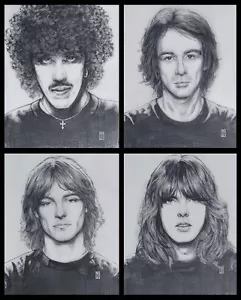 RETRATOS DE BANDA DELGADA LIZZY Estampado Renegado B&W 8""x11"" Por Jim Fitzpatrick. - Imagen 1 de 5