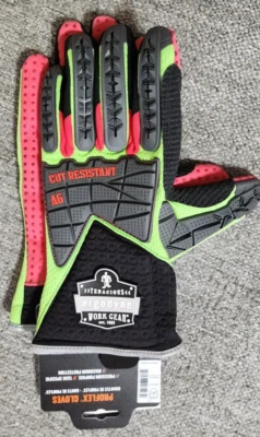 Ergodyne ProFlex 925CR6 Cut Resistant Work Gloves Lime Gray Red Size Medium (8) - Image 1 of 4