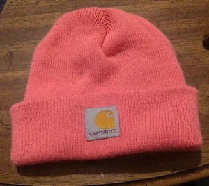 Cappello Carhartt Beanie maglia bambino taglia bambino logo elasticizzato a costine inverno rosa - Foto 1 di 4