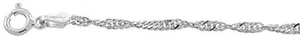 Sterling Silver Necklace Singapore Rope Chain 3mm