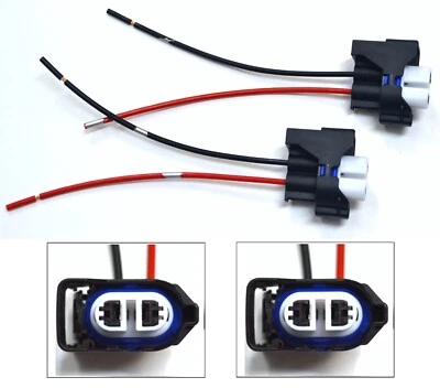 Wire Pigtail Female F H11 Two Harness Head Light Low Beam Socket Connector Plug - Image 1 of 4