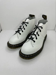 Dr. Martens Church Lace Up Leather Monkey White Boots Women’s Size 9 New - Picture 1 of 8