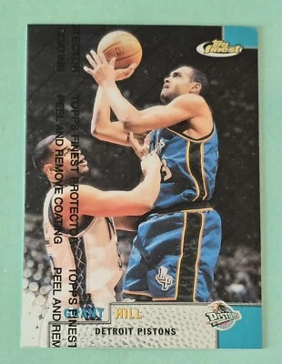 1999-00 Topps Finest GRANT HILL #41 w/coating Detriot Pistons  - Image 1 of 2