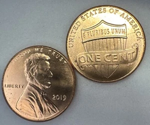 2019 P Lincoln Shield Cent Penny Uncirculated UNC Free US Mint Coin - Picture 1 of 3