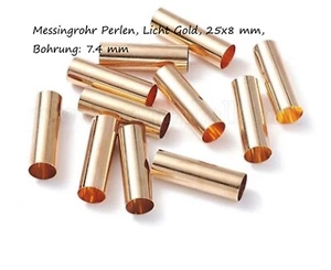 10 Metallperlen Röhrchen Space Tube Metallröhrchen gold - Picture 1 of 2