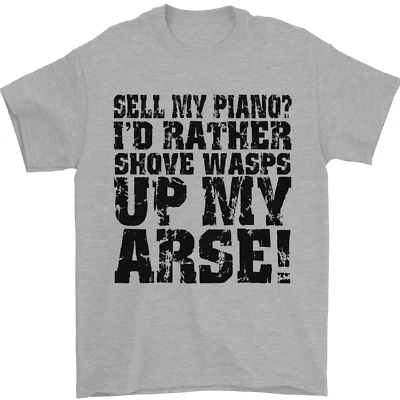 Vendre My Piano ? Drôle Pianiste Lecteur Musique T-Shirt 100% Coton - Photo 1/4