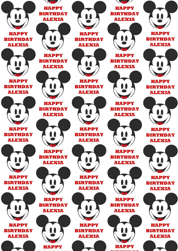 MICKEY MOUSE Personalised Birthday Gift Wrap - Minnie Mouse - Donald Duck Wrap 4 - Image 1 of 1