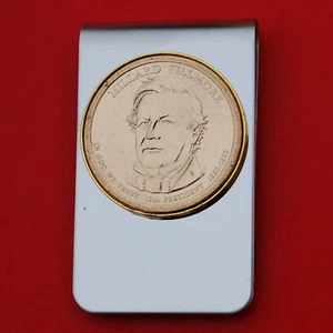 2010 Presidential Dollar BU Unc Coin Money Clip NEW - Millard Fillmore - Picture 1 of 20