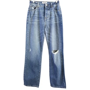 RSQ Damen High Rise Straight Jeans 26 distressed Denim Straight Leg - Bild 1 von 6