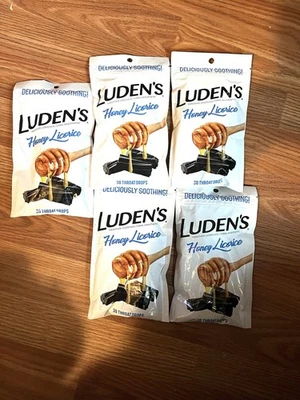 Ludens Cough Drops Honey LICORICE 30ct Each 5 Bags New Exp. 06/2026 - Image 1 of 3