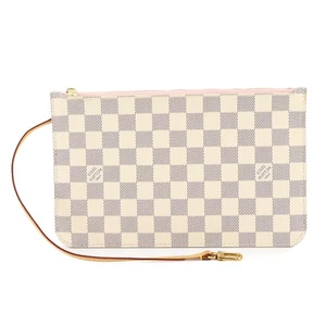 LOUIS VUITTON Damier Azur Pouch Rose Ballerine Purse 90272732 - Picture 1 of 8