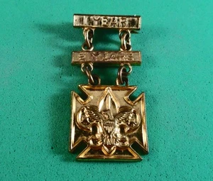 BSA: MEDALLA SCOUT VINTAGE CON BARRAS DE 1 AÑO Y 2 AÑOS - Imagen 1 de 6