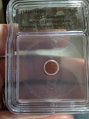 1336-1646 India "Worlds Smallest Gold Coin" ICG Genuine Bele - Image 1 of 2
