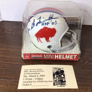 Joe DeLamielleure Signed THROWBACK NFL Buffalo Bills Mini Helmet Autograph Auto - Picture 1 of 5