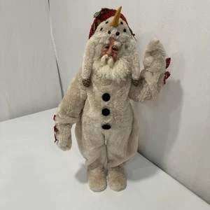 Drolleries Deborah Henderson Demdaco HOLLY JOLLY SNOWMAN SANTA 24" Rare NO STAFF - Picture 1 of 19