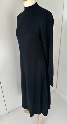 UNIQLO wool blend long sleeves knitted dress, Black, M - Image 1 of 4