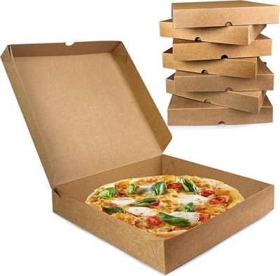 8 PIEZAS Cajas de Pizza Kraft 12X12X1.9 Pulgadas Caja de Pizza para Pizzas Caseras Pastel Galleta Foto 1 de 4