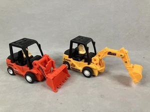 Lot Of 2 J C B Vehicle Push & Pull Along Construction Loader And Fork Lift - Picture 1 of 9