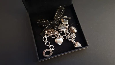 LADIES STERLING SILVER 925 LINKS OF LONDON CHARM BRACELET + CHARMS 41.6g - Image 1 of 4