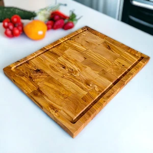 Rectangular End Grain Cutting Board Artisan Olive Wood Platter Chopping Board - Picture 1 of 22